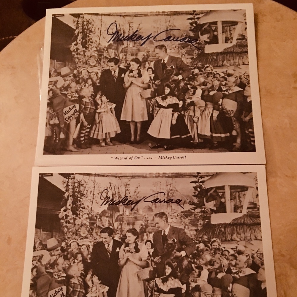 Wizard of Oz Munchkin Mickey Carroll signed print